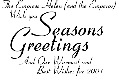 Seasons Greetings and Our Warmest Regards for 2001